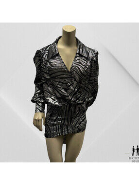 Dundas Island Studios 42 EU 8 US Silk Dundas Zebra print minidress Wrap Top